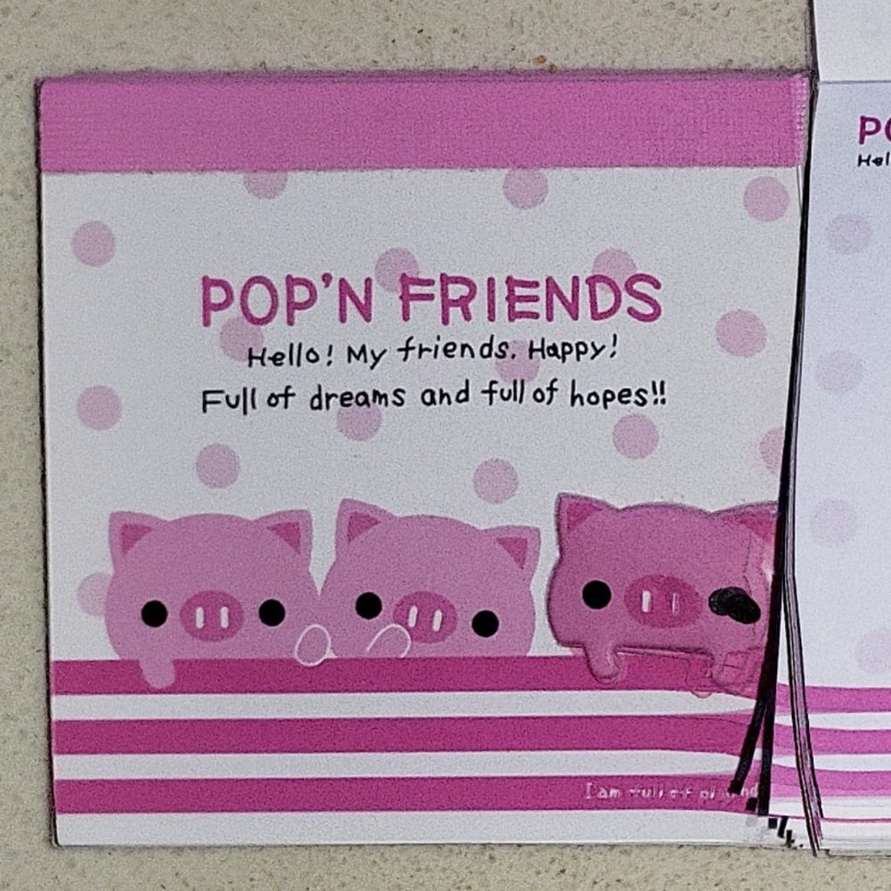 Kamio Japan Piggy Pink piglet pig memo pad notepad